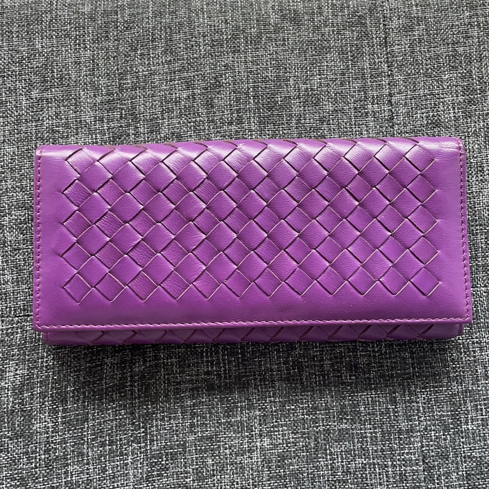 Bottega intreciato purple wallet